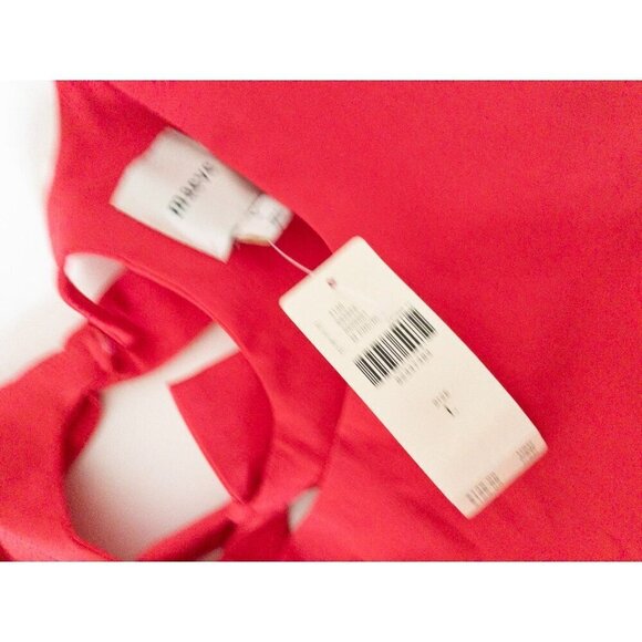 Anthropologie Maeve Sleeveless High-Neck Back-Bow Mini Dress In medium pink - Picture 9 of 10